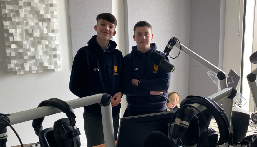 Students hosting podcast