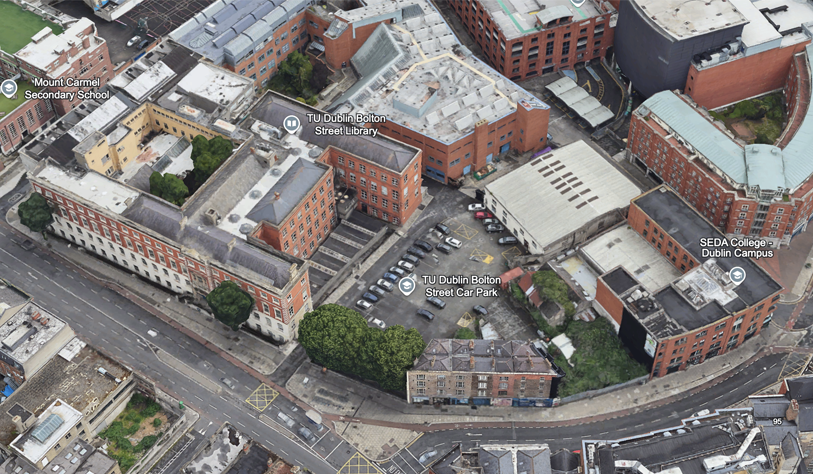 Bolton Street carpark  aerial photo of bolton street in Dublins city centre TU Dublin