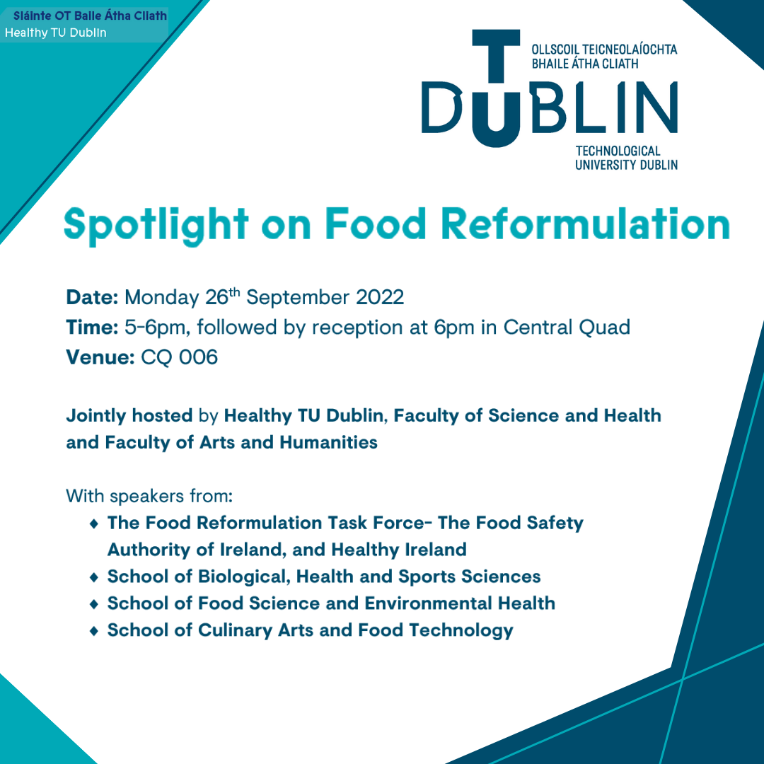 TUD event flyer - Food Reformulation Event