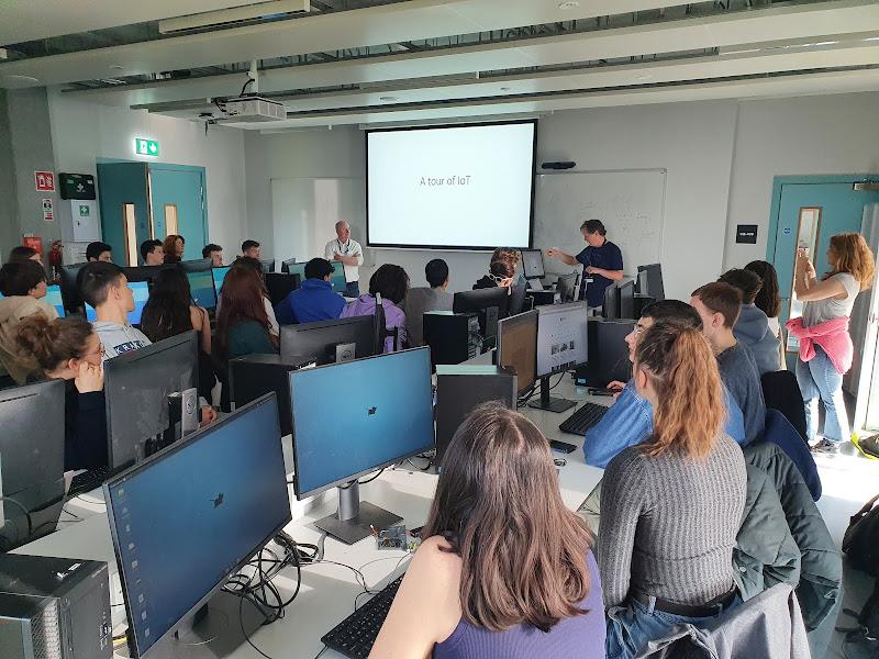 Students attending the IoT workshop