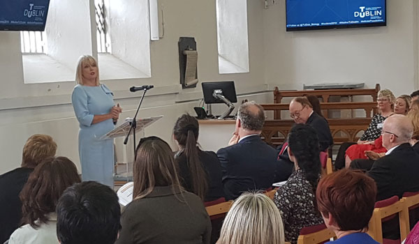 Minister Mary Mitchell O’Connor, TD, speaking at a recent conference in TU Dublin