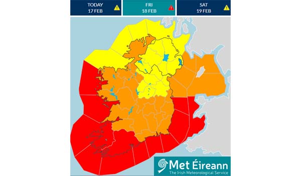 Storm Eunice map