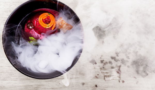 Steam rising off a pot