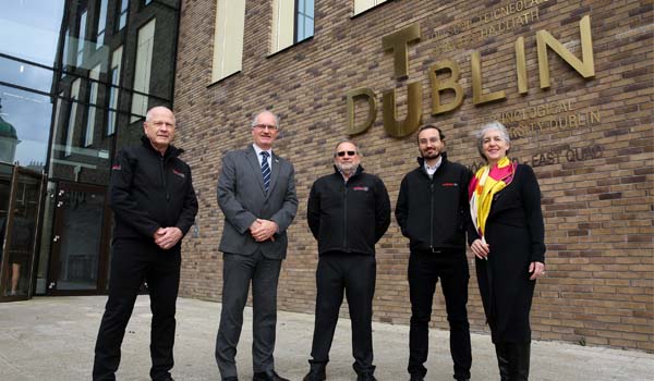 Managing Director of Collen Thomas Drumm, President of TU Dublin, Professor David FitzPatrick; Chairman of Collen, Neil Collen; Dr Peter Collen, Postdoctoral Researcher in Experimental Hypersonics and EPSRC Doctoral Prize Holder and Orna Hanly, Head of the Dublin School of Architecture at TU Dublin.