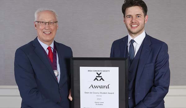 Photo of Professor Roger West and TU Dublin student Aaron Lowe