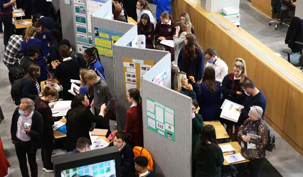 Second-level students attending a science competition