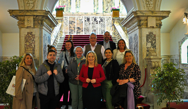 community development and youth work programme student and staff with First Minister (Designate) and Sinn Féin Leas Uachtarán (Vice President) Michelle O'Neill