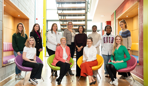 Image of founders participating in one of our New Frontiers Programmes at the Blanchardstown Campus of TU Dublin, pictured with Paula Carroll, National Programme Manager, Enterprise Ireland and Claire Mac Namee, Head of Enterprise Engagement, TU Dublin and Sarah Dunleavy, New Frontiers Programme Manager, TU Dublin.