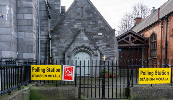 A Polling Station in james Street, Dublin, Ireland.