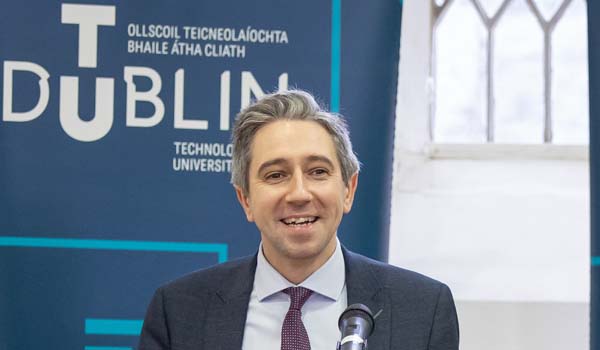 Minister Simon Harris speaking at an event in TU Dublin