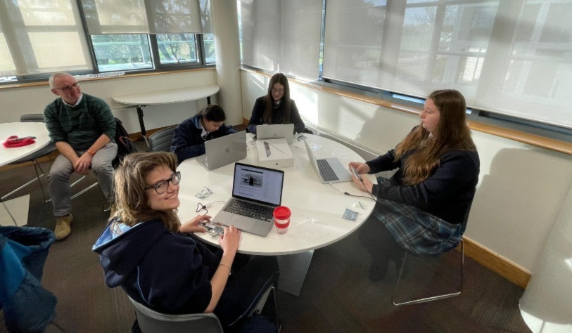 Students Studying at a table