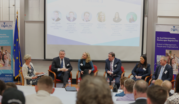 A photo of the Aviation Symposium panel speakers