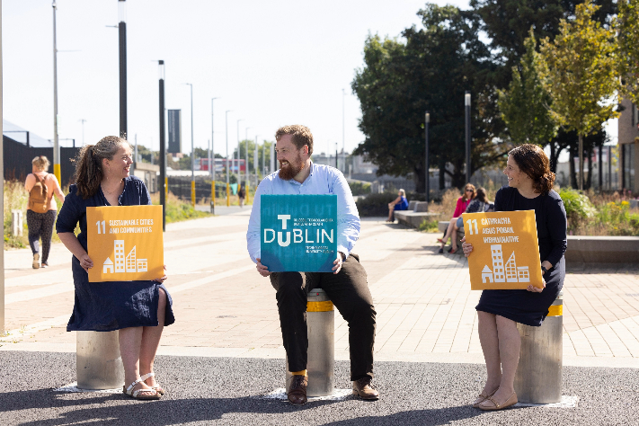 TU Dublin Staff with placards