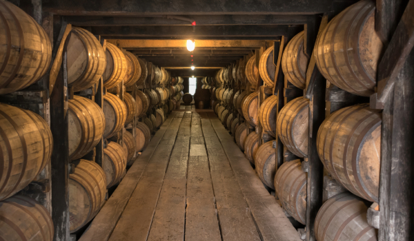 Photo of whiskey barrels