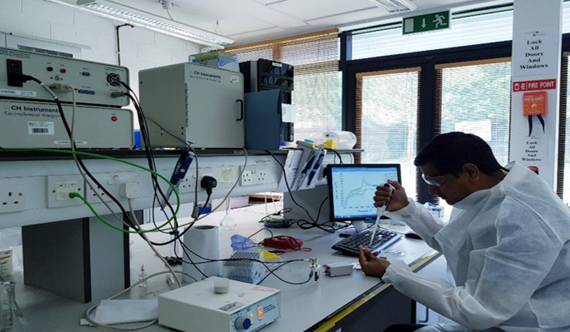 Micra researcher working in the lab